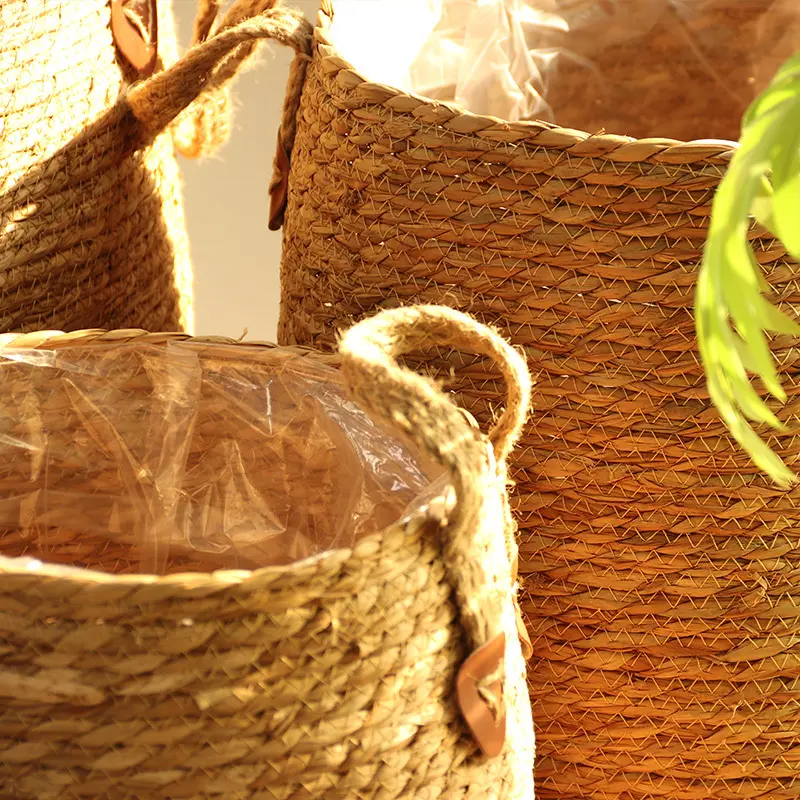 Wholesale Straw Plant Pot by BasketGem-1 3