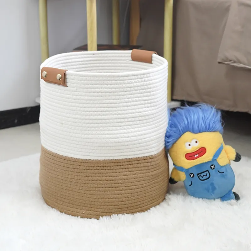 Custom Cotton Rope Laundry Basket - - BasketGem-1 5