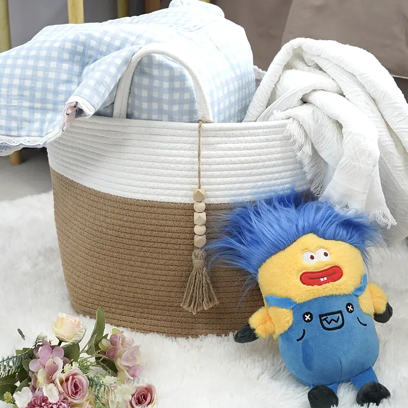 Cotton Rope Laundry Basket - - BasketGem-1 7
