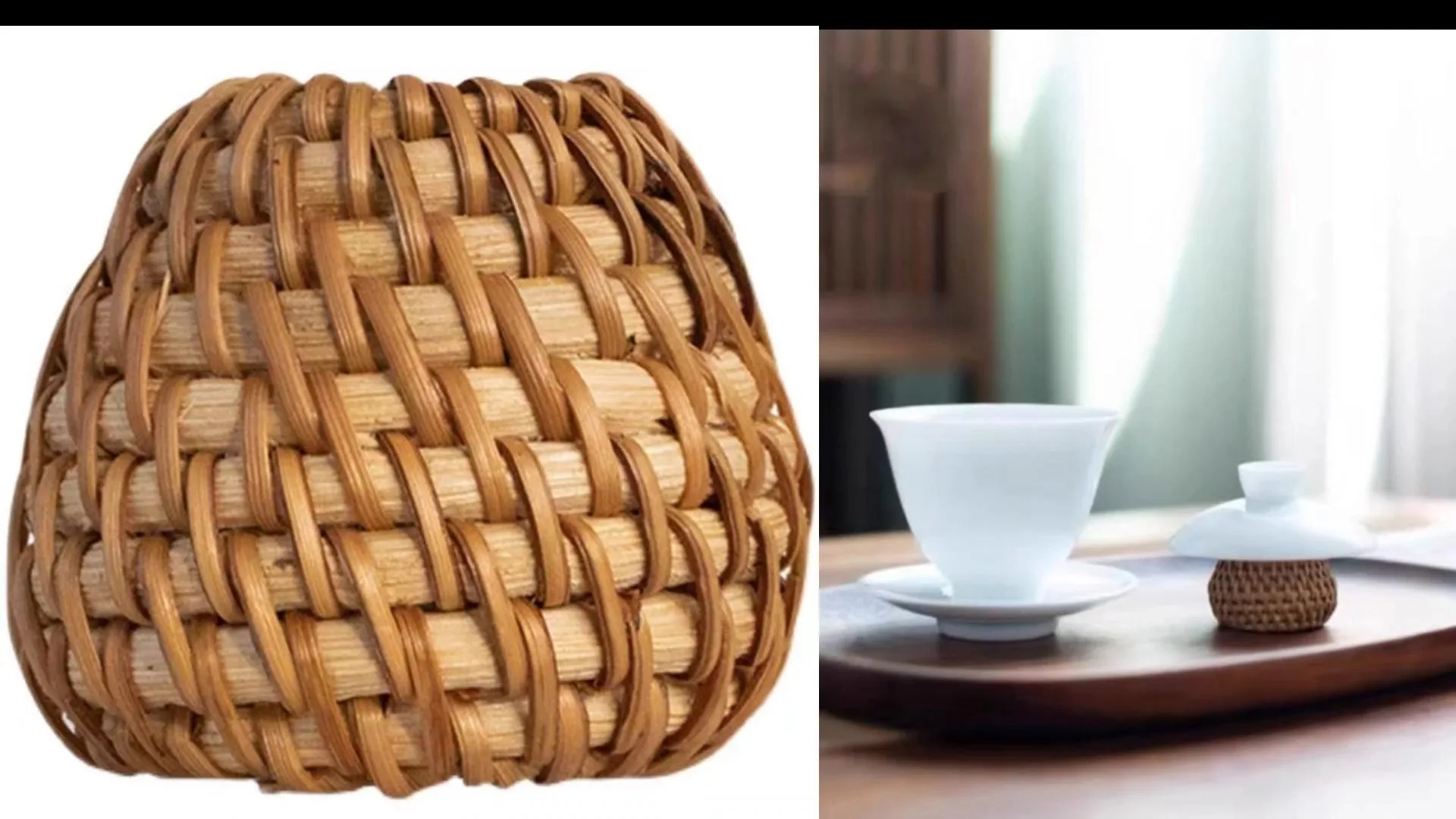 Rattan handicrafts  Rattan-woven tea sets  Purely handwoven in a pastoral style 1
