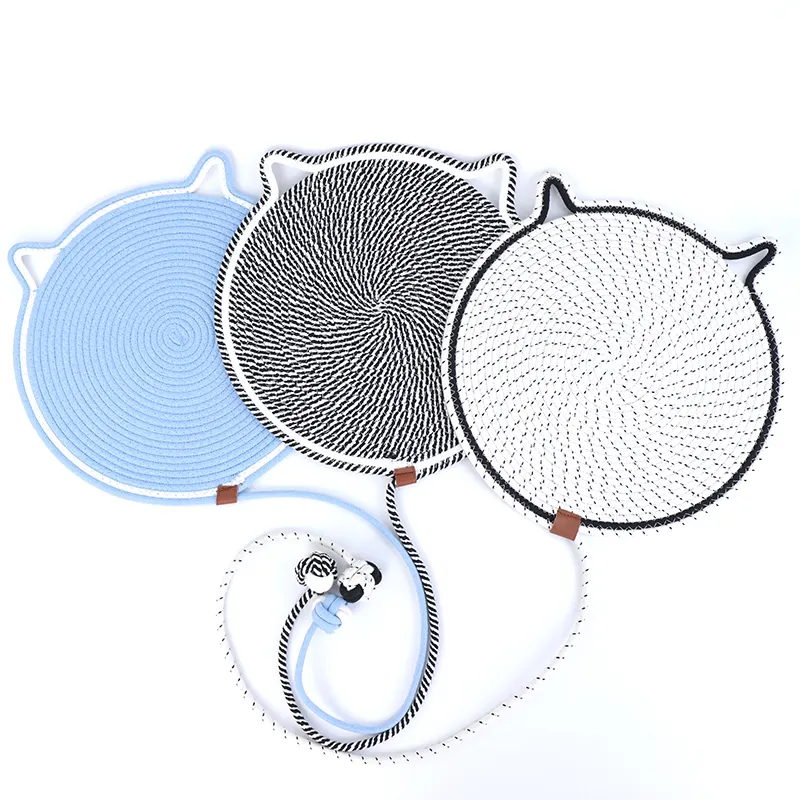 Washable   Cotton Cat Scratching Mat   Various Colors     Two Sizes   with Toy Balls-1 6
