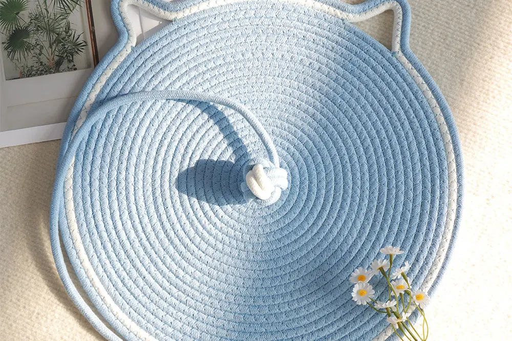 Washable   Cotton Cat Scratching Mat   Various Colors     Two Sizes   with Toy Balls-1 3