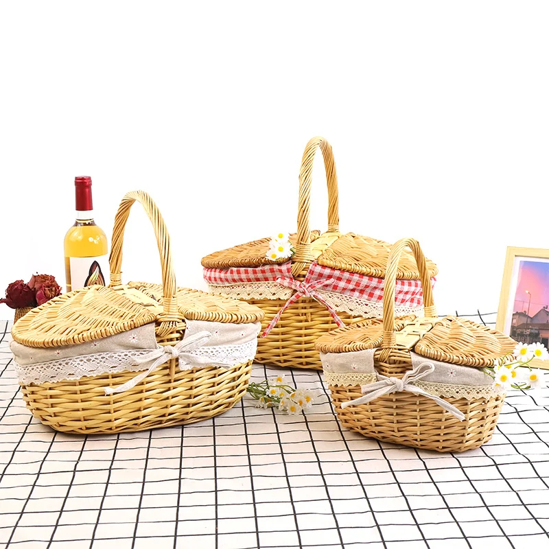 Willow picnic basket   butterfly cover design  decorative border decoration   Basket Gem 1