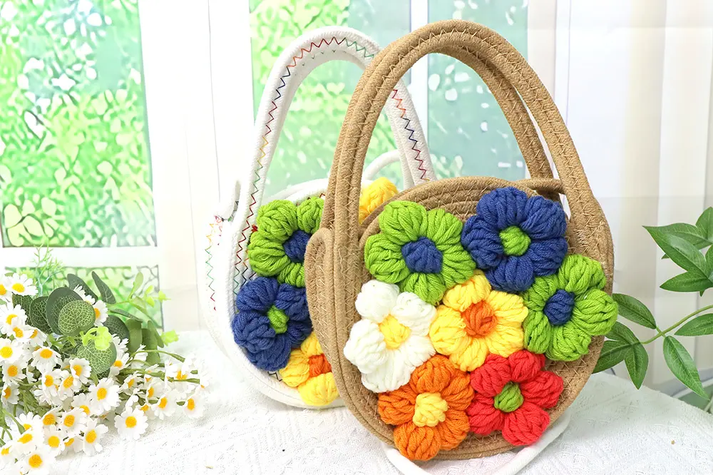 Wholesale Cotton Crochet Bag by BasketGem-2 3