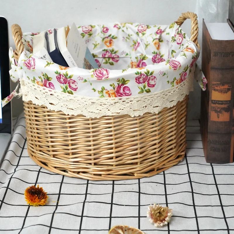 Willow laundry basket    Anti-scratch storage basket with lining    Environmentally friendly theme corporate customization 1
