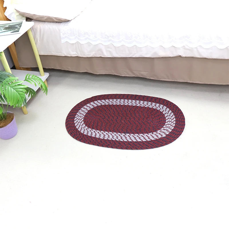 Soft cotton woven carpet for bedroom bedside     modern simple geometric pattern Cotton Rope Rug 1