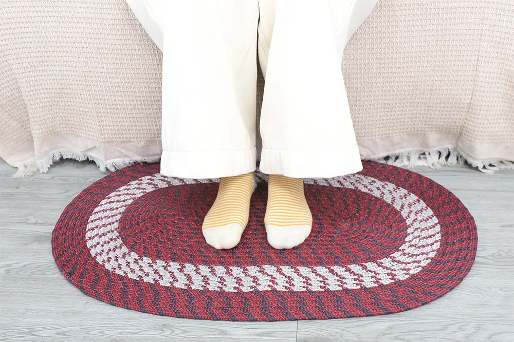Cotton Handwoven Rug Cotton Rope Rug Wholesale - BasketGem 4