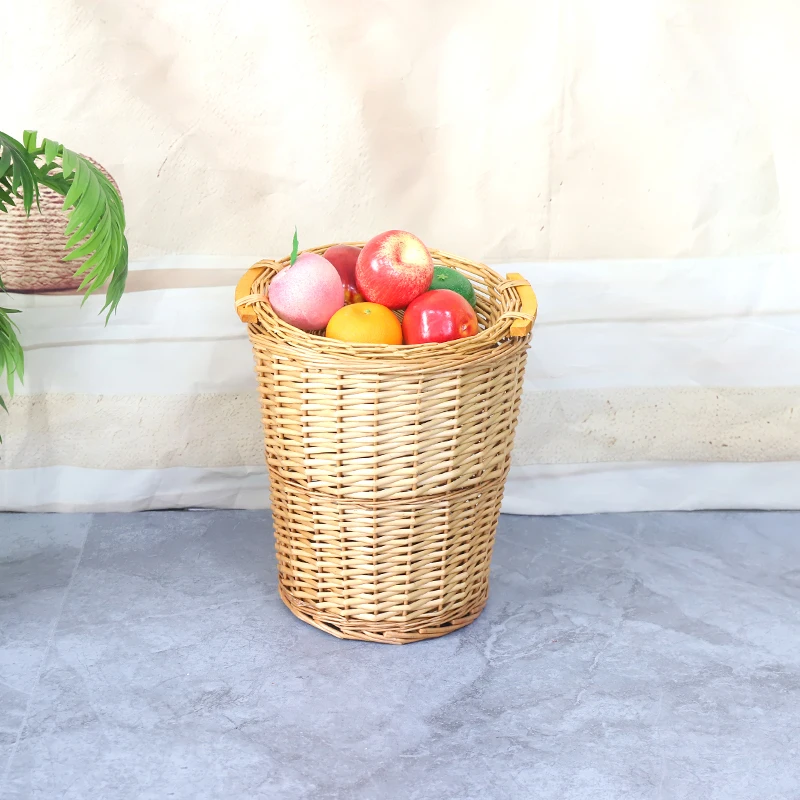 Willow-woven storage basket、 hand-woven willow toy storage basket、 in its original color without any dyeing、available for wholesale. 1