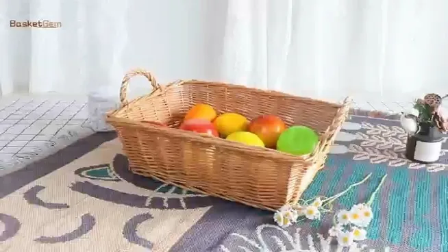 سلة تخزين من الخيزران الريفي مناسبة للمطبخ والحمام وما إلى ذلك 1