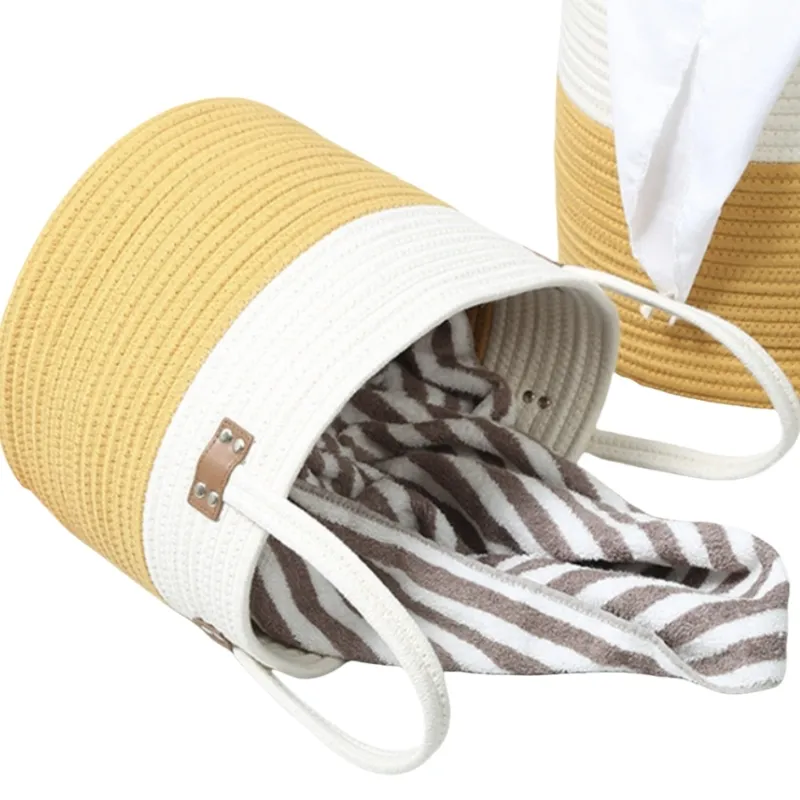 Cotton Rope Laundry Basket by BasketGem-2 4