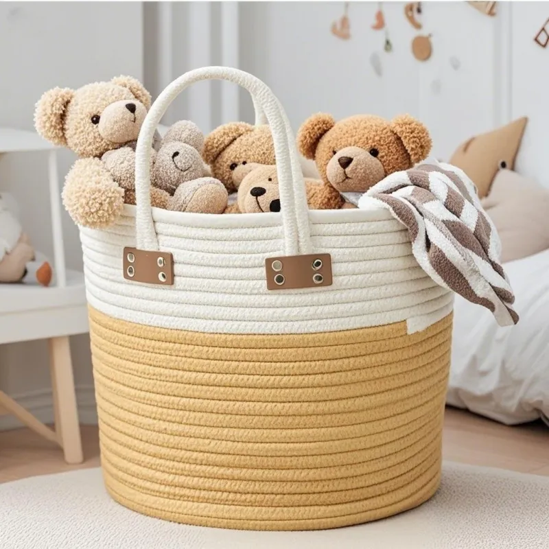 Cotton Rope Laundry Basket by BasketGem-2 3