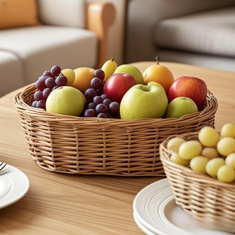 Willow storage trays With an oval shape and a simple style Available in two model sizes 1