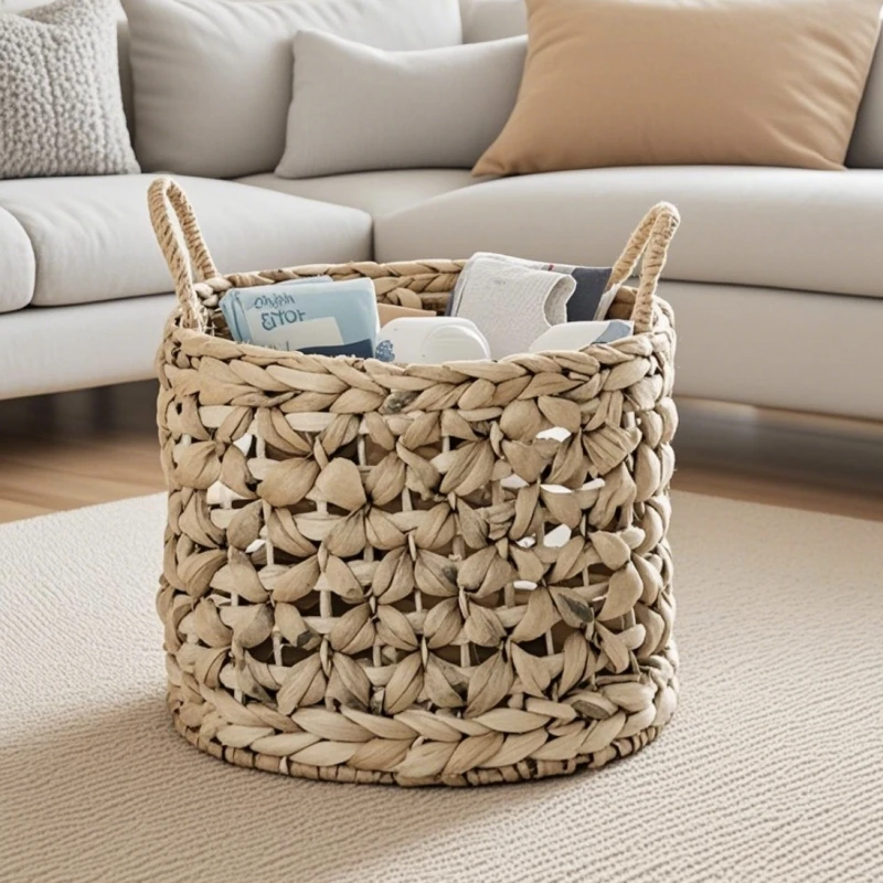 Rectangular Straw storage baskets Available in three sizes to meet various home needs 1
