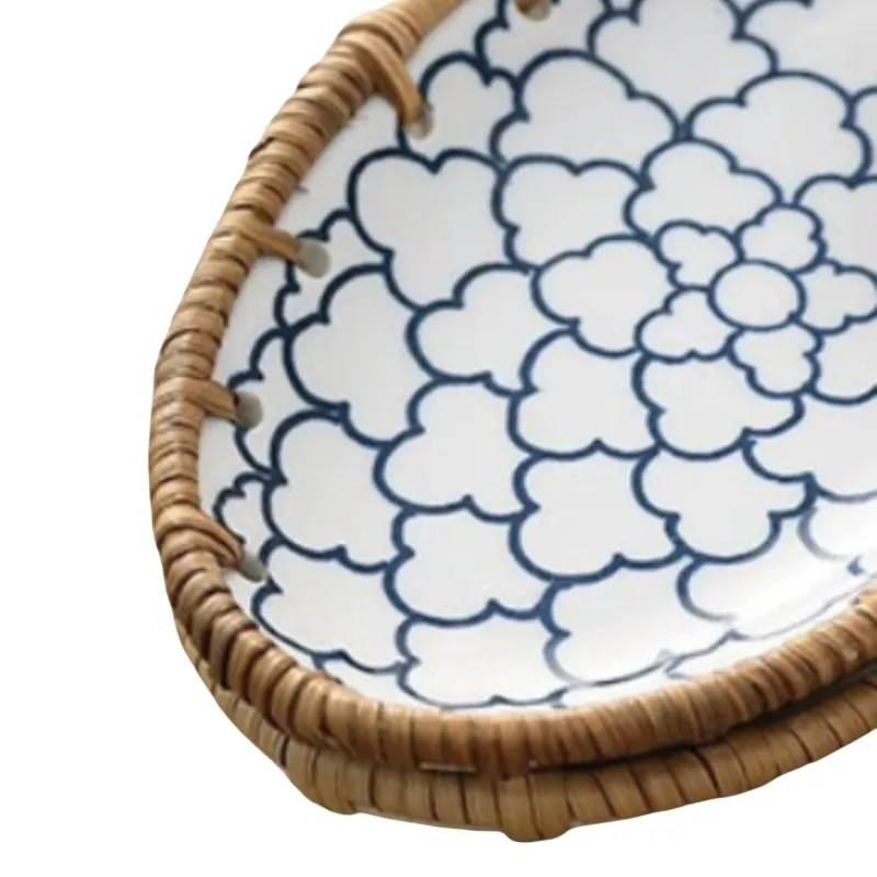 Round Rattan Tray by BasketGem 10
