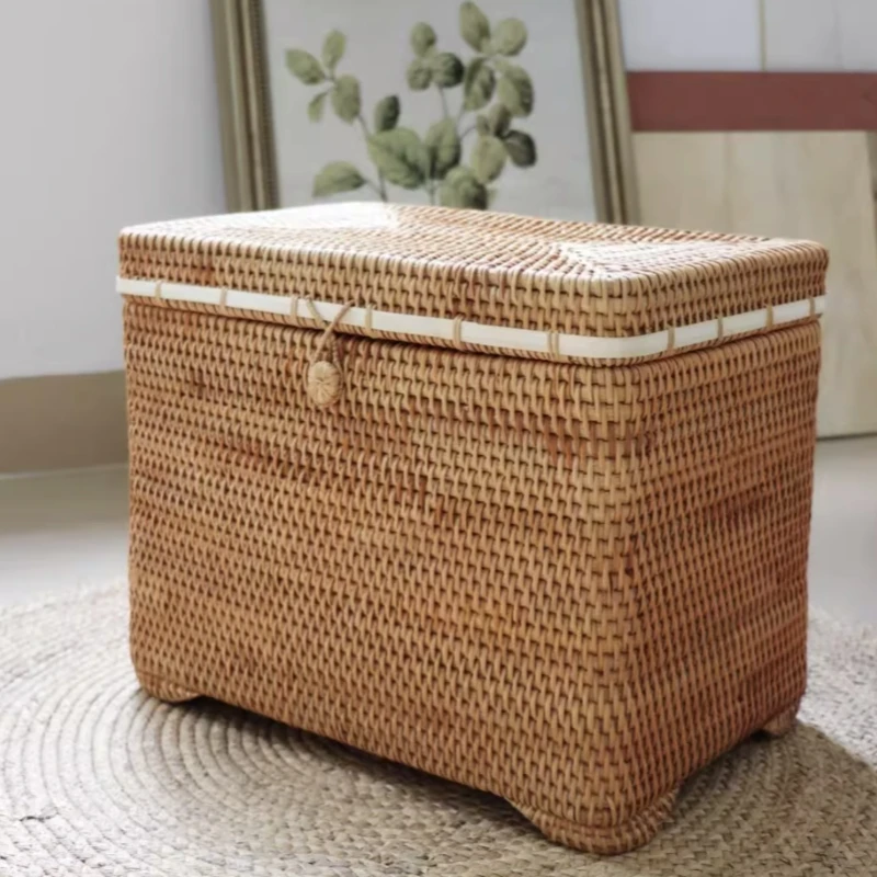 Rattan saklama sepeti ev tipi saklama kutusu başucu saklama toptan olabilir 1