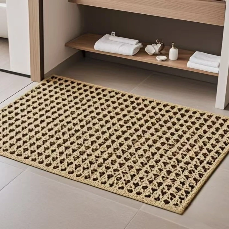 Rectangular Straw rug, simple and stylish, geometric pattern, suitable for many scenes 1