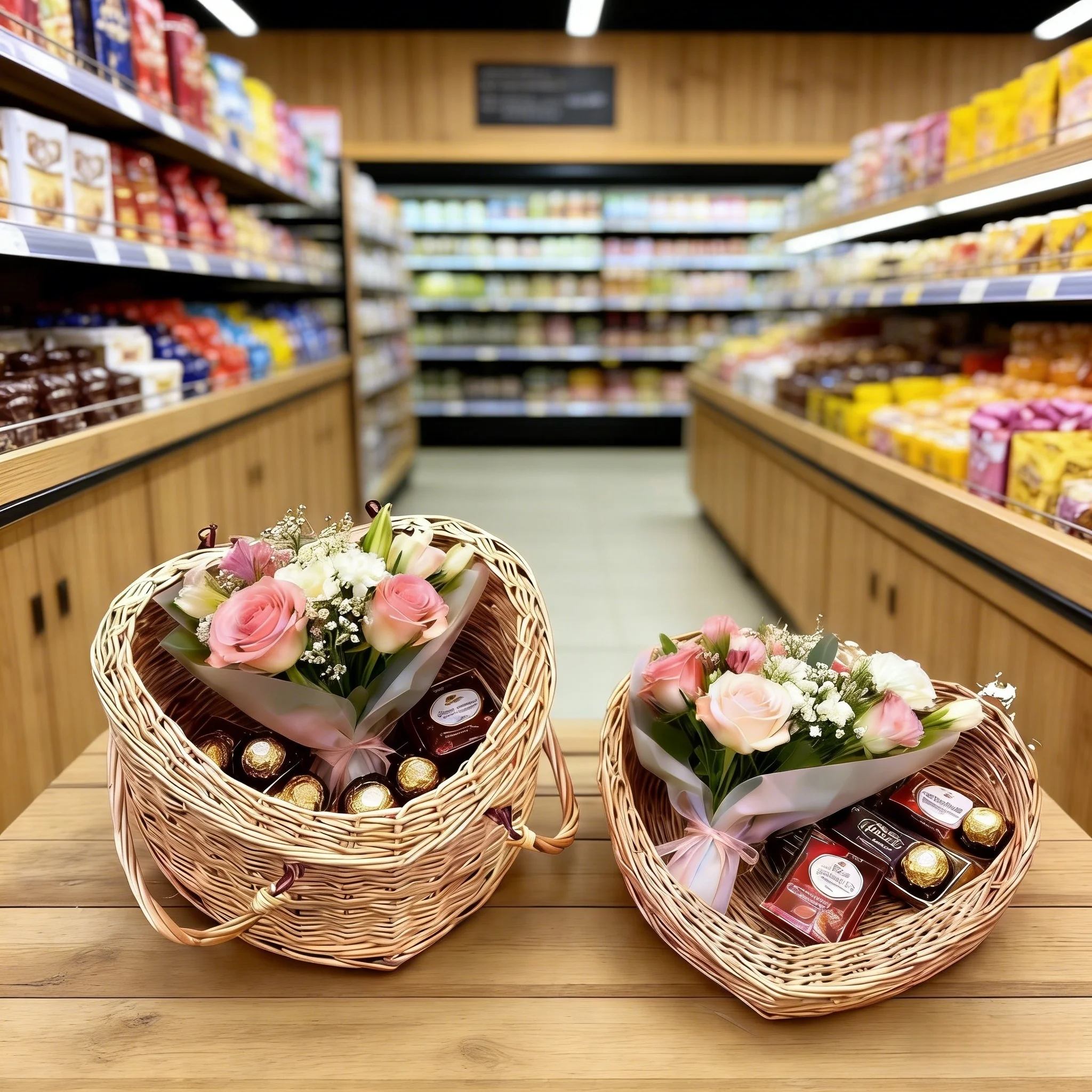 Premium Gift & Display Basket – Heart Willow Weave for Supermarkets wholesale 1