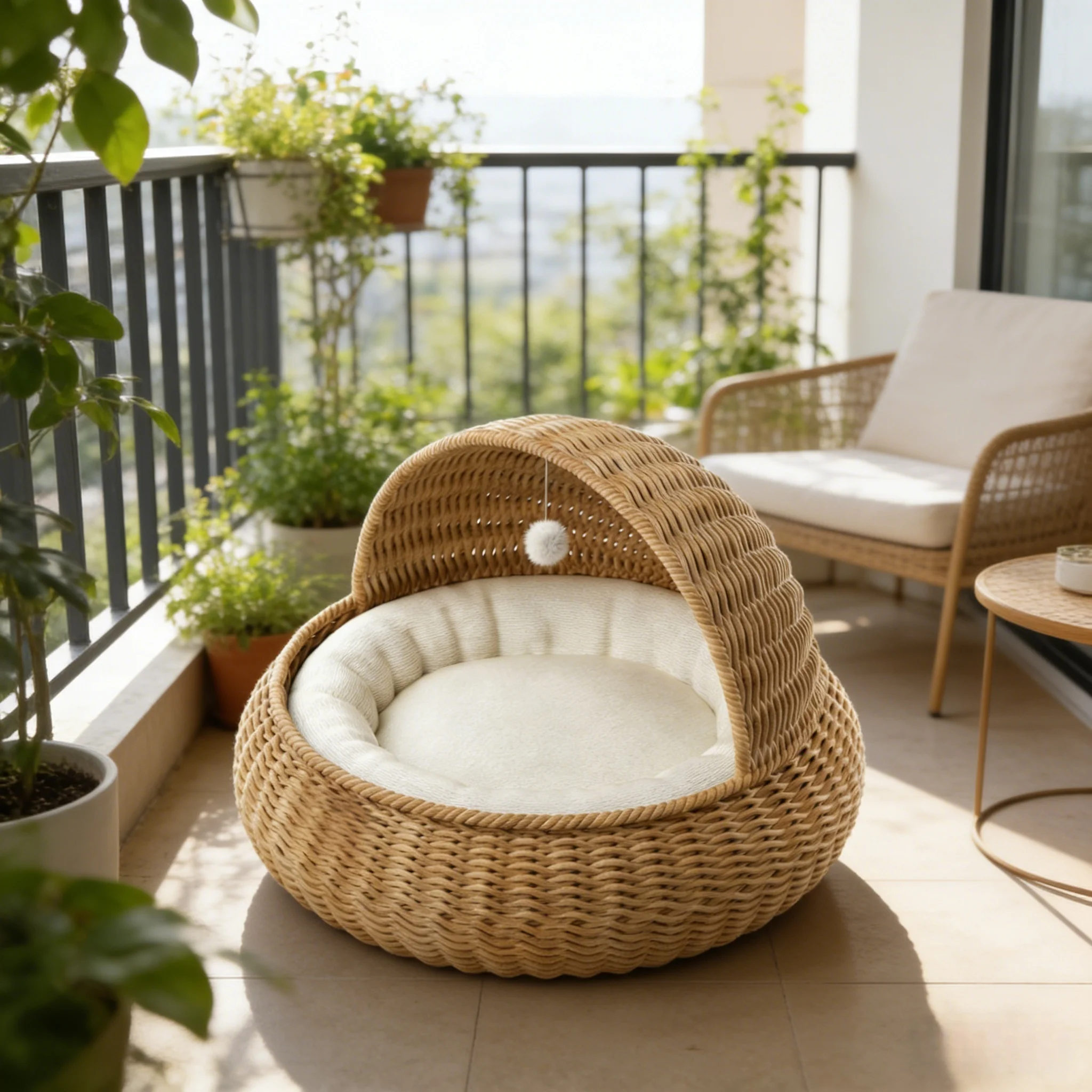 Willow woven pet beds, suitable for all seasons, customizable. 1