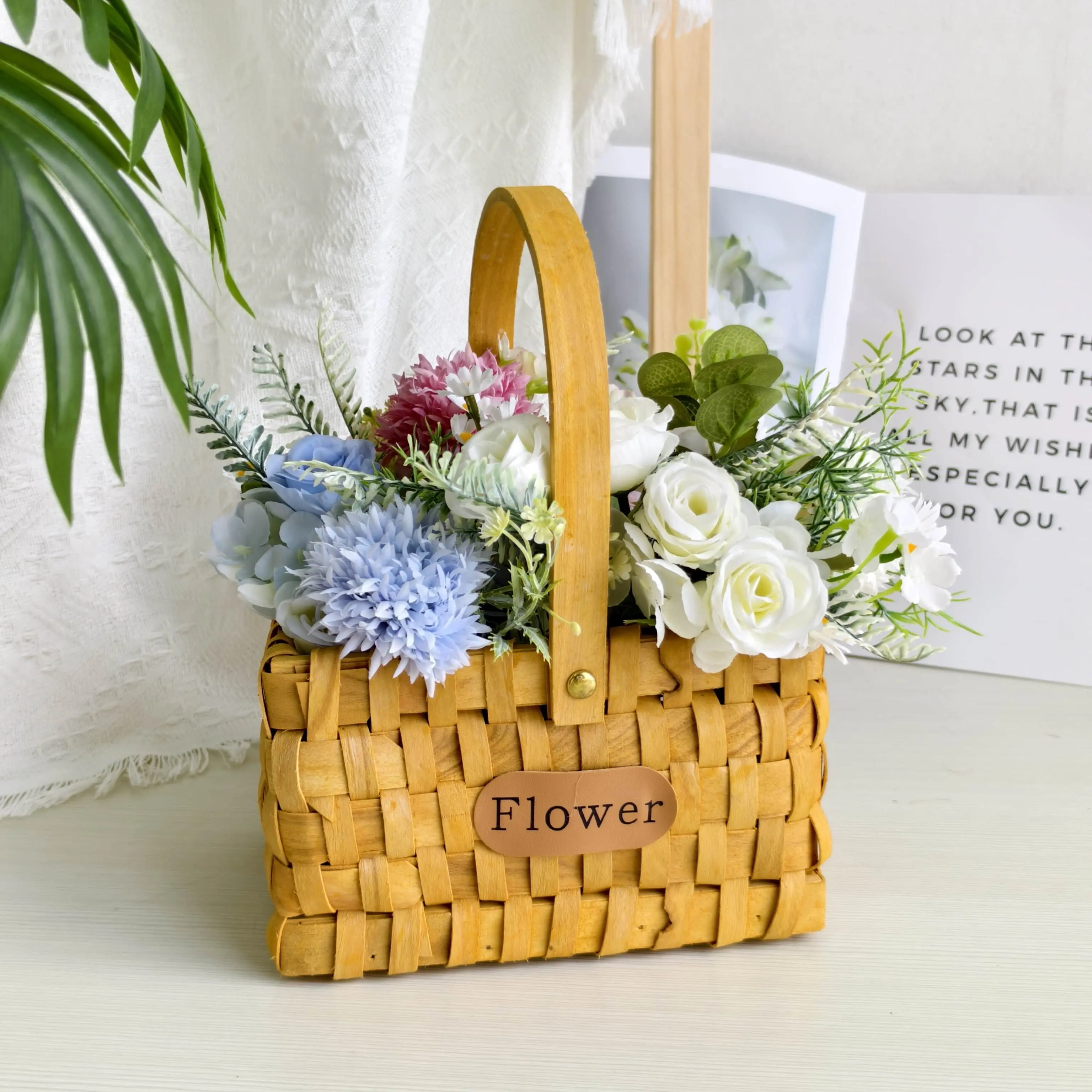 Wicker Basket with Wood Handles by BasketGem 1