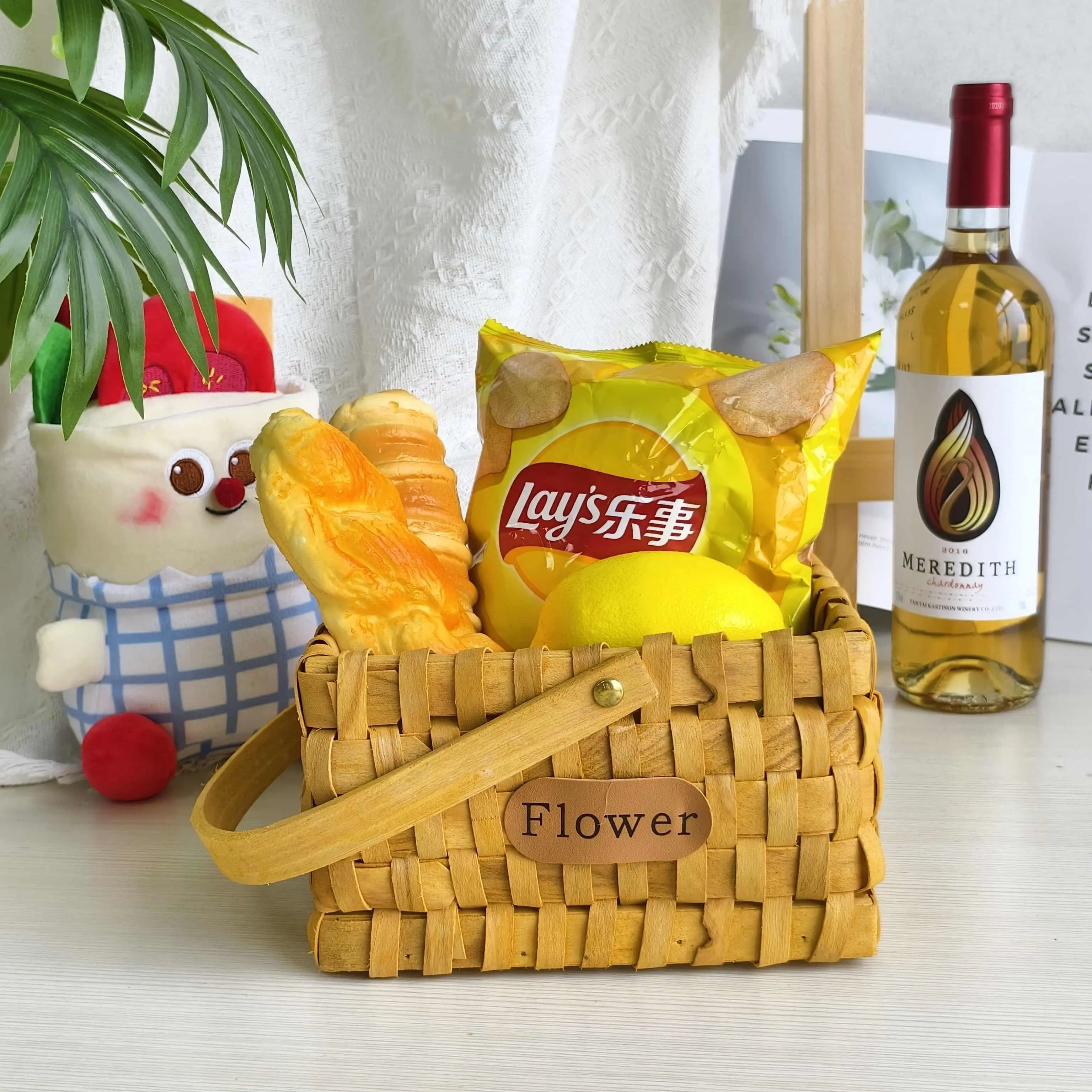 Wicker Basket with Wood Handles by BasketGem 5