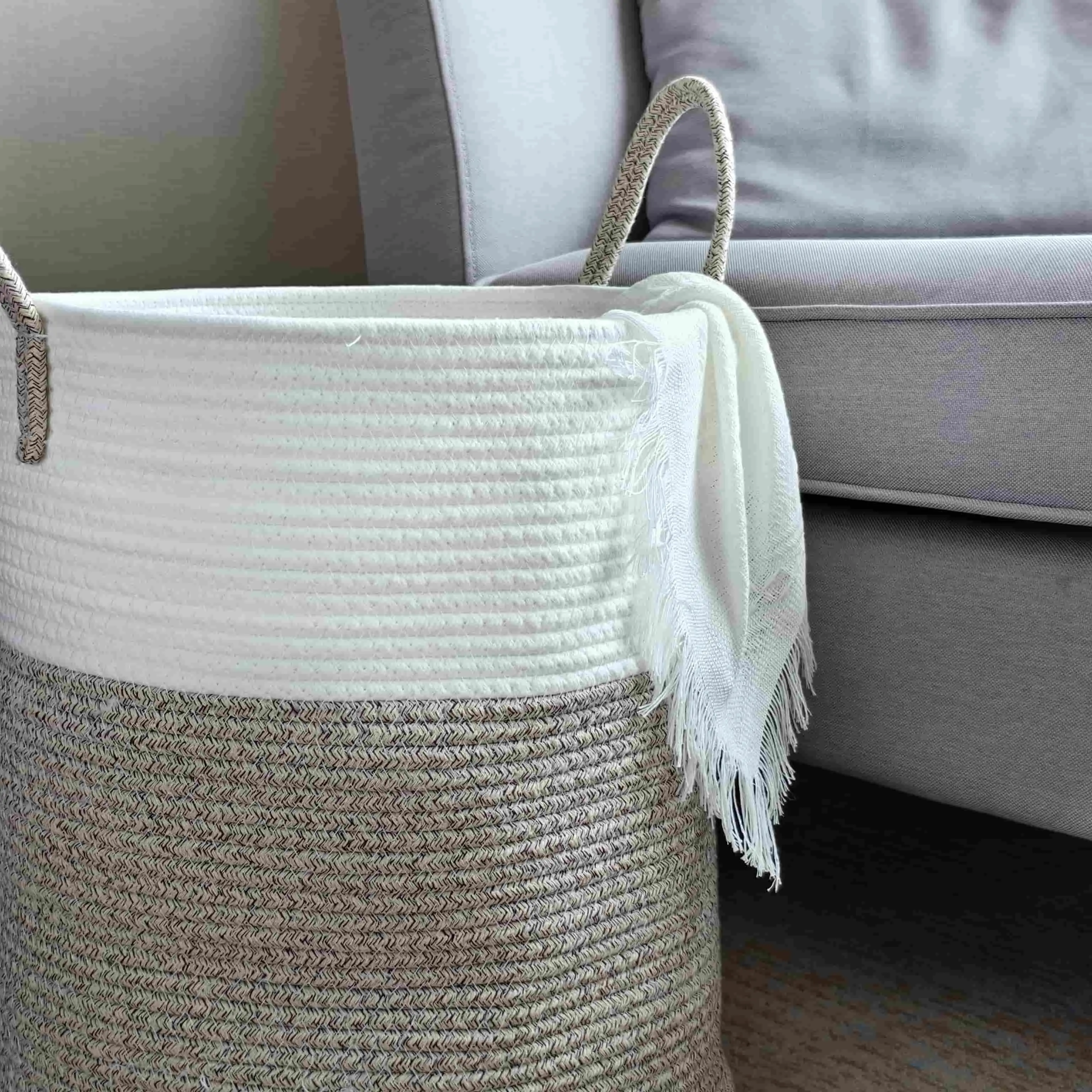 Cotton Rope Storage Basket - - BasketGem 3