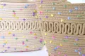 Basket Gem  One-shoulder and Open Carving  Large Capacity  Cotton Thread Bag  Environmental Materials   Degradable-1 4