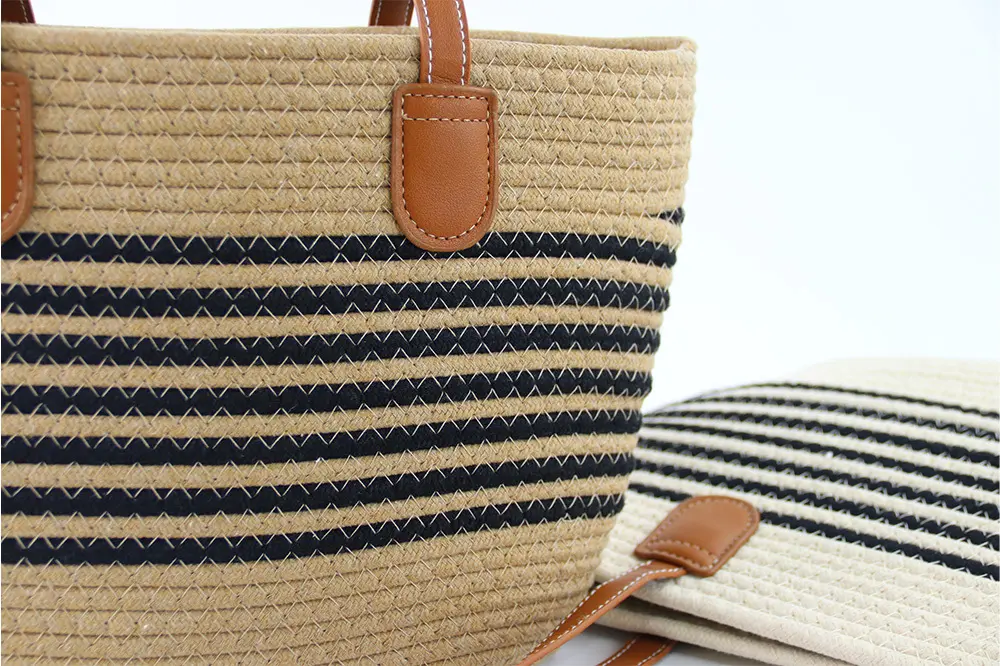 Crochet Cotton Tote Bag - - BasketGem-1 7