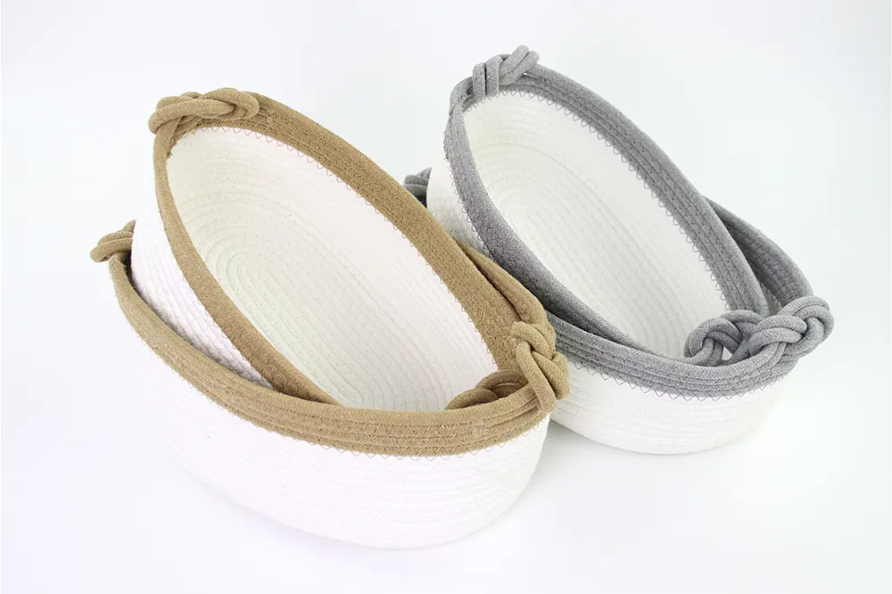 Simple and Generous Cotton Rope Basket with Handles and Various Sizes BasketGem-1 4
