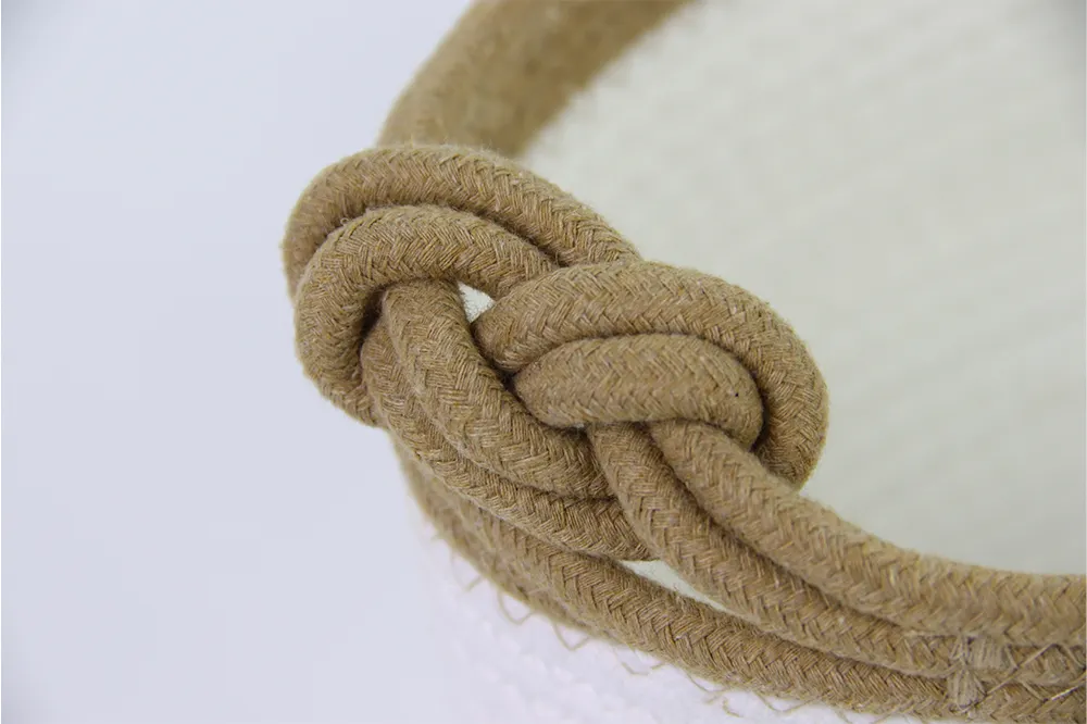 Simple and Generous Cotton Rope Basket with Handles and Various Sizes BasketGem-1 9