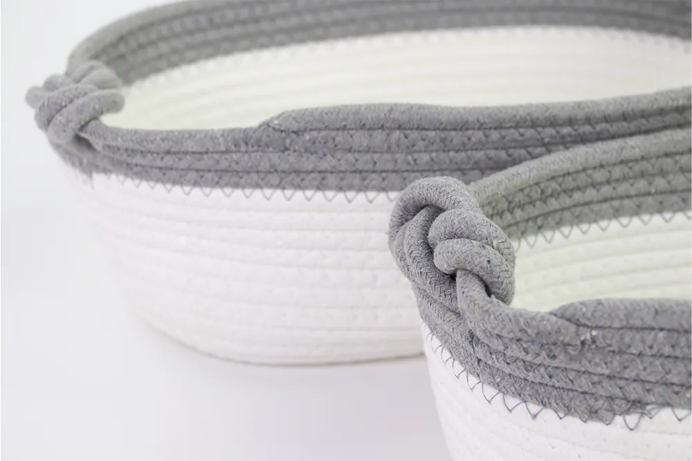 Simple and Generous Cotton Rope Basket with Handles and Various Sizes BasketGem-1 7