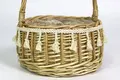 Basket Gem  Hand Willow Arranging Flowers Basket Wedding Outdoors Flower Basket with Laces Decoration-1 7