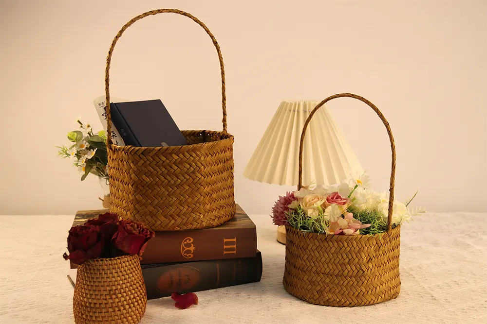 Custom Straw Storage Baskets by BasketGem-1 5