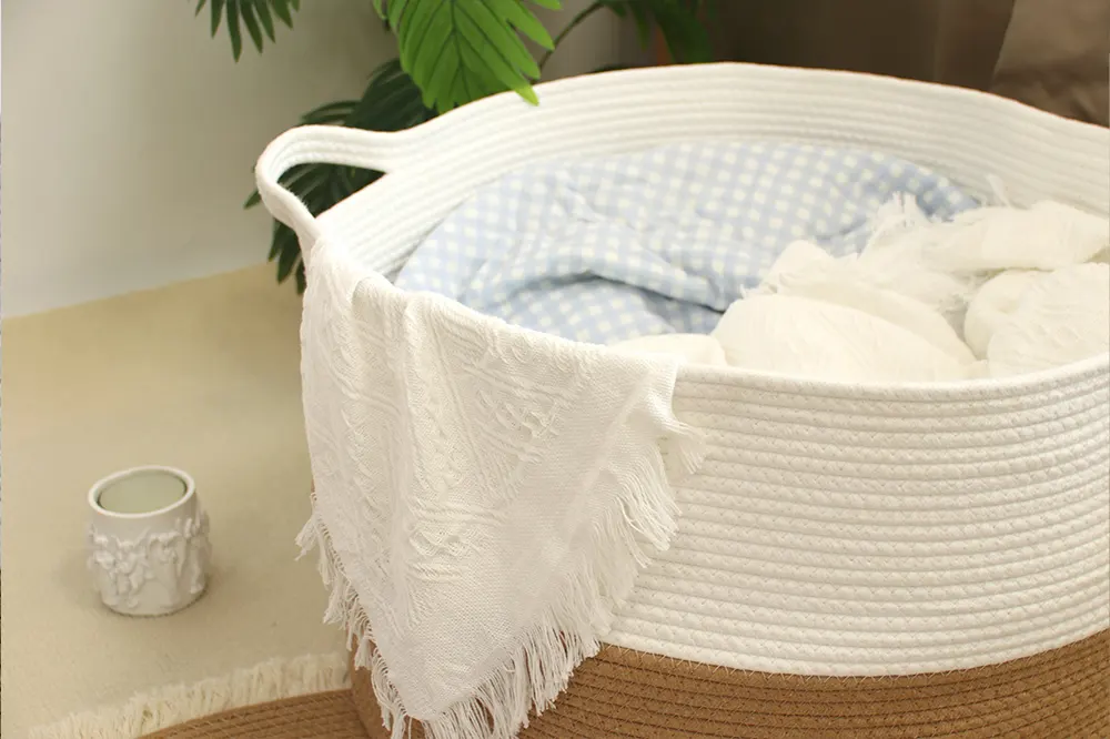 Custom Cotton Rope Laundry Basket by BasketGem 4