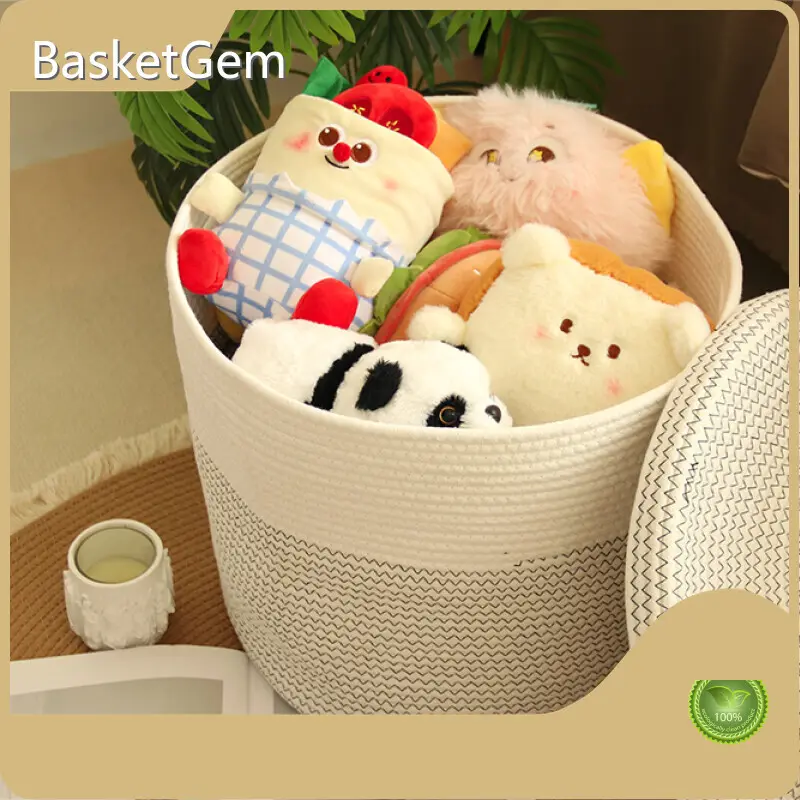 Custom Cotton Rope Laundry Basket - - BasketGem 1