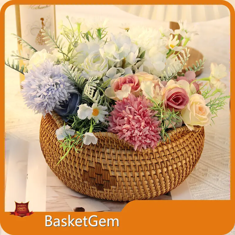 Round Rattan Tray - - BasketGem 1