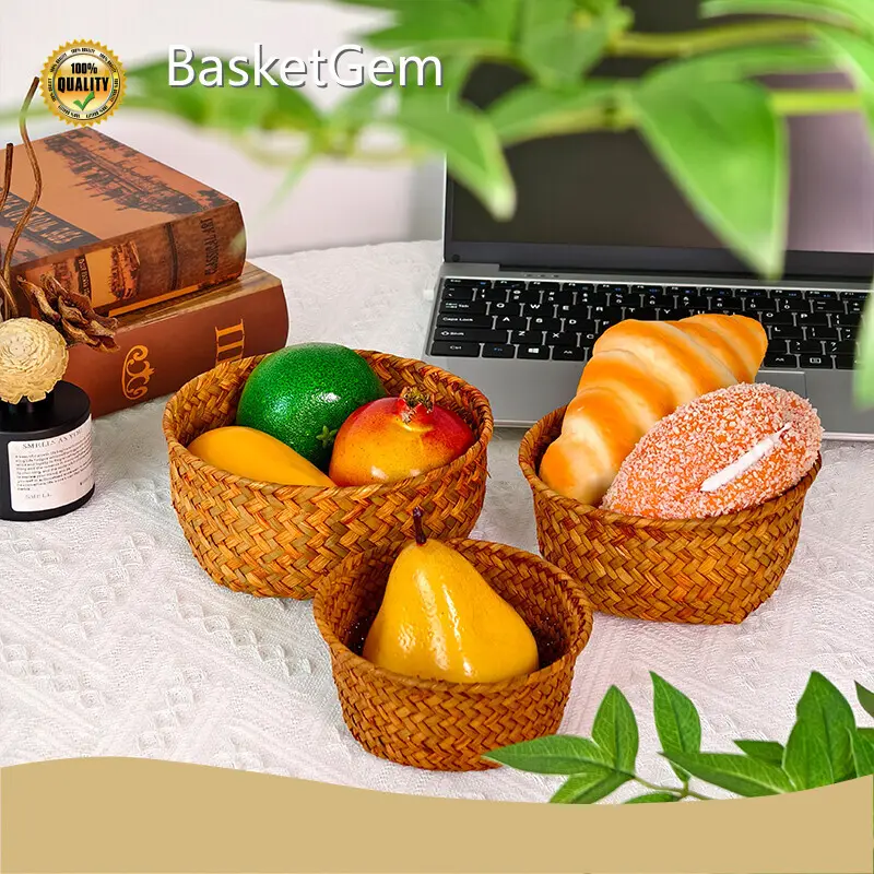 Straw Fruit Basket - - BasketGem 1