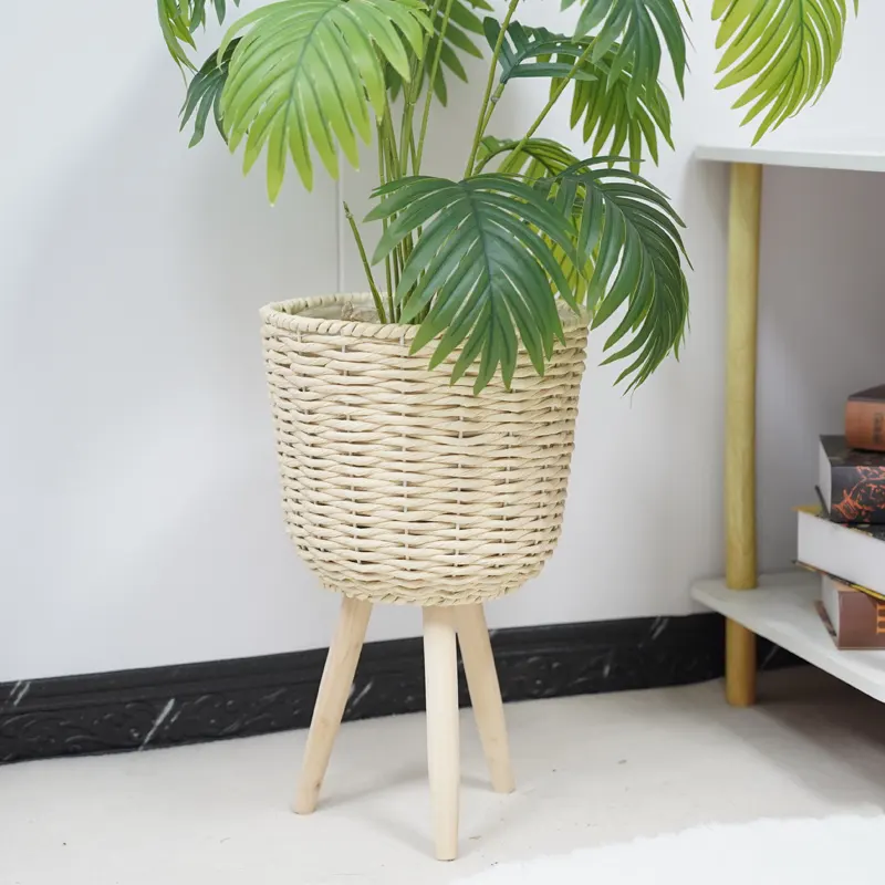 Custom Straw Plant Pot by BasketGem-2 2