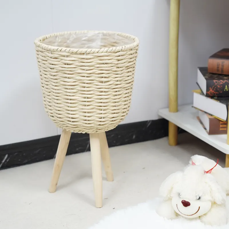 Custom Straw Plant Pot by BasketGem-2 3