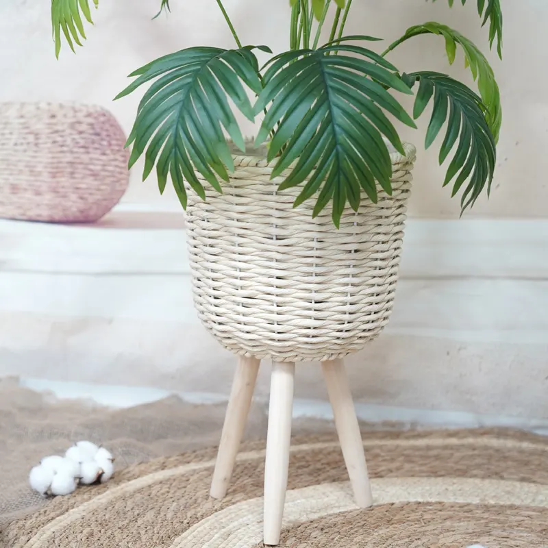 Custom Straw Plant Pot by BasketGem-2 4