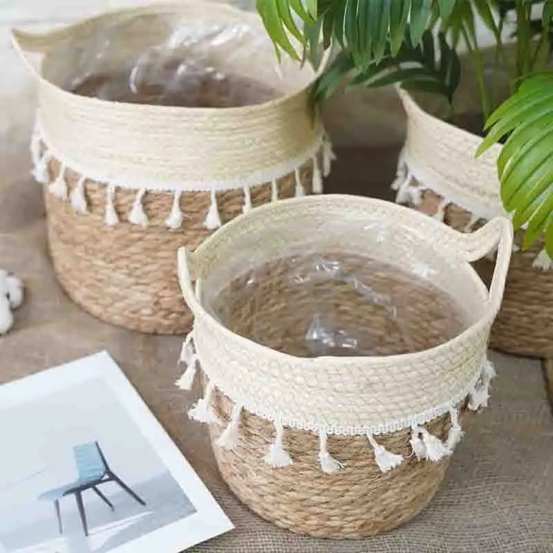 Custom Straw Plant Pot by BasketGem-1 2