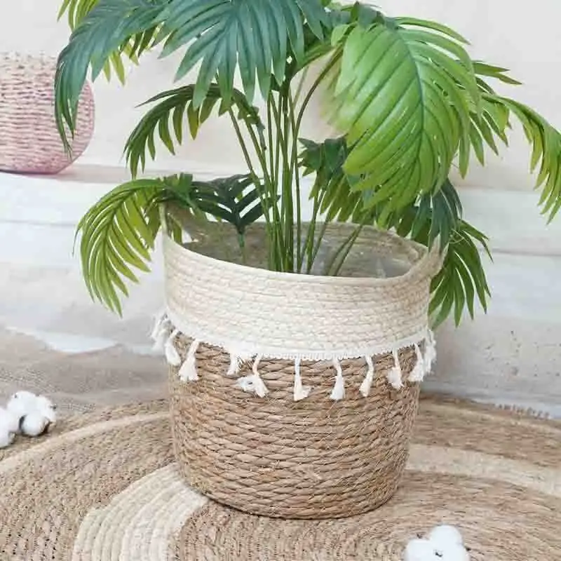 Custom Straw Plant Pot by BasketGem-1 4