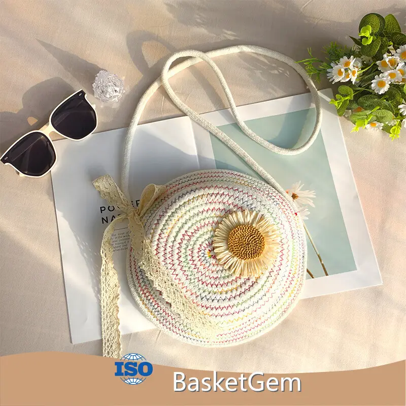 Crochet Cotton Tote Bag - - BasketGem 1