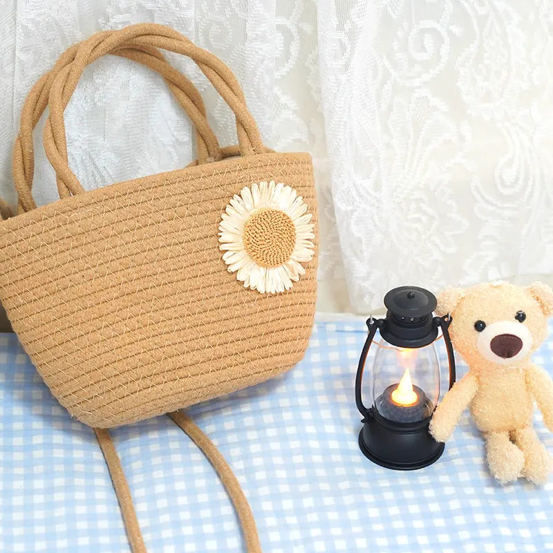 Crochet Cotton Tote Bag by BasketGem-1 5