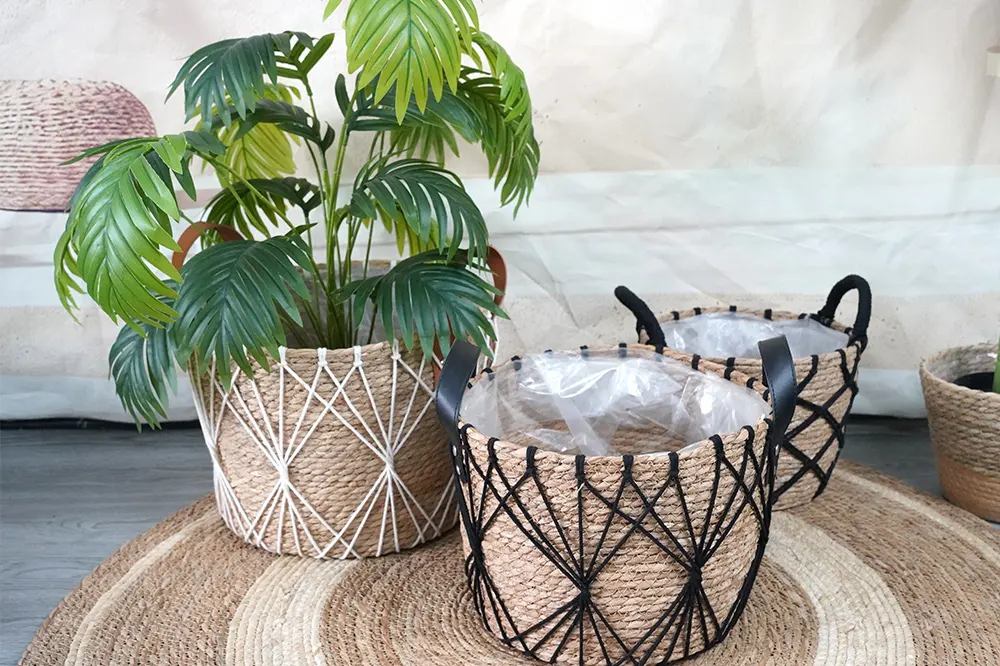 Straw Plant Pot - - BasketGem 5