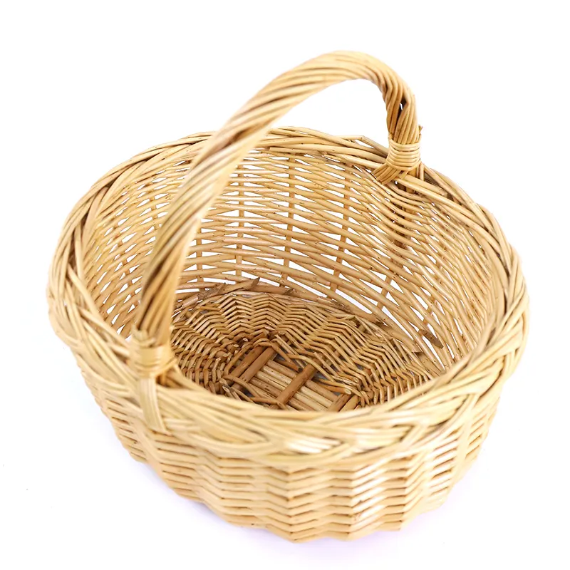 Willow Flower Basket   Willow Handle   Round Shape Design   Basket Gem-1 6