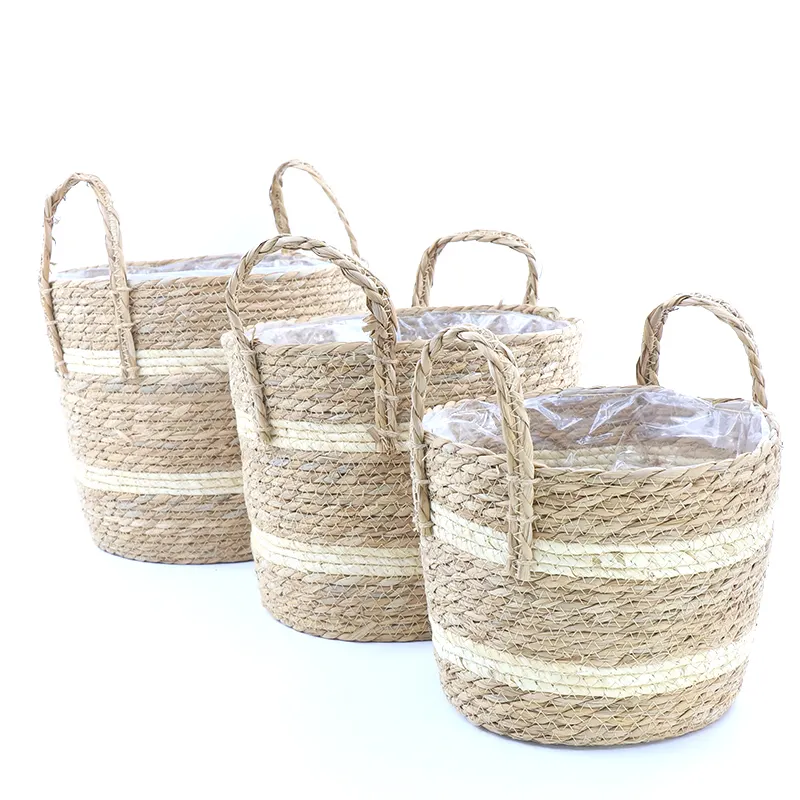 Straw Basket Plant Pot - - BasketGem 6