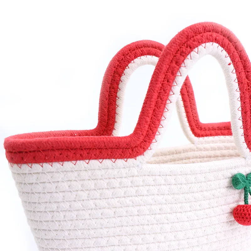 Custom Cotton Crochet Bag Cotton Weaving Wholesale - BasketGem 9
