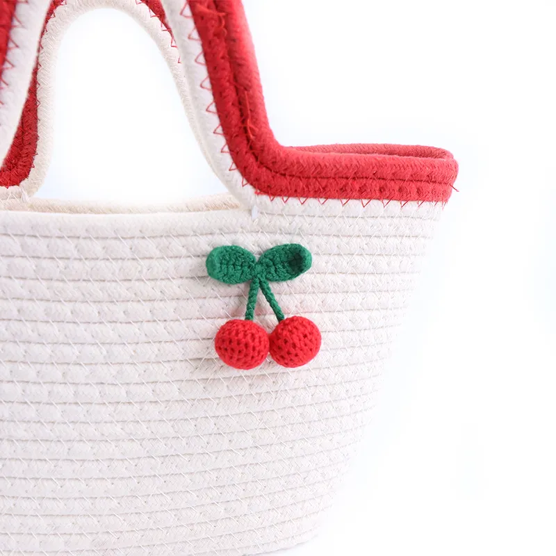 Custom Cotton Crochet Bag Cotton Weaving Wholesale - BasketGem 10