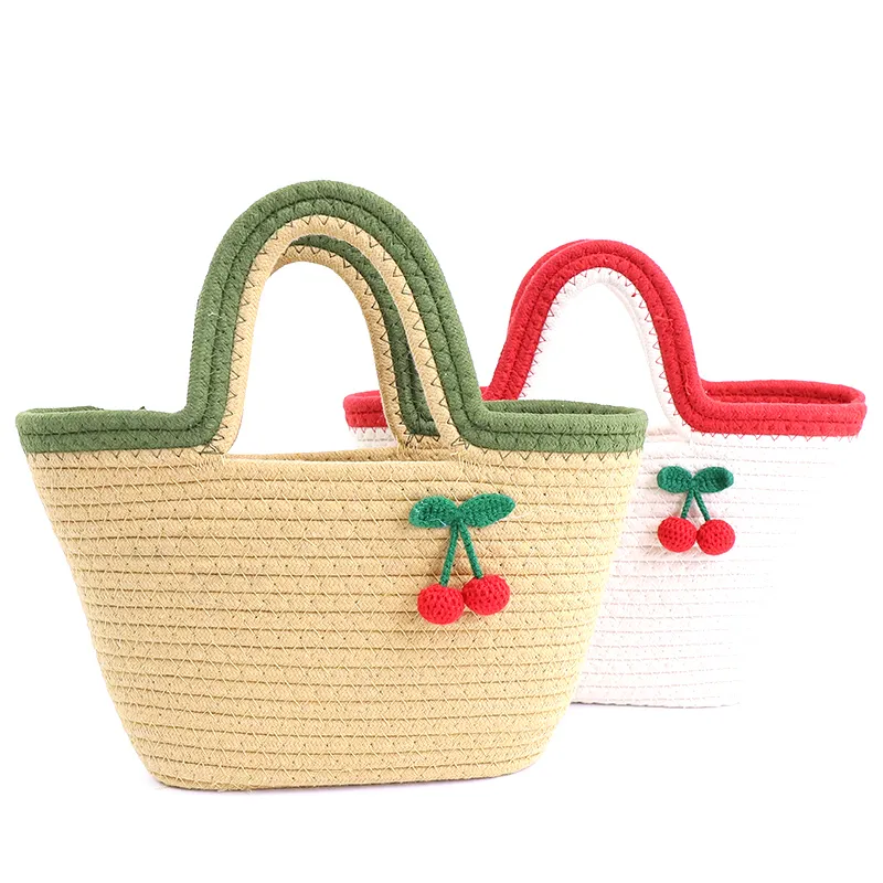 Custom Cotton Crochet Bag Cotton Weaving Wholesale - BasketGem 7