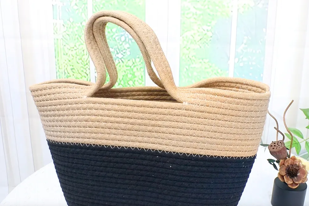 Crochet Cotton Tote Bag Cotton Weaving Wholesale - BasketGem 3